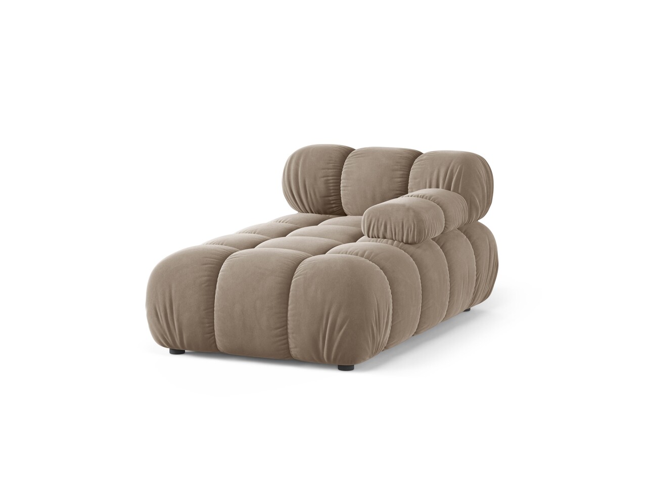 Sezlong living dreapta 1 loc, Bellis-51, Micadoni Home, 155x94x70 cm, catifea, cappuccino - imagine 6